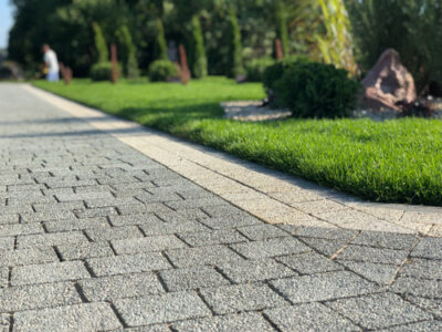 Nested,Pavers,Of,Various,Colors,,Around,The,Grass,Is,Green,